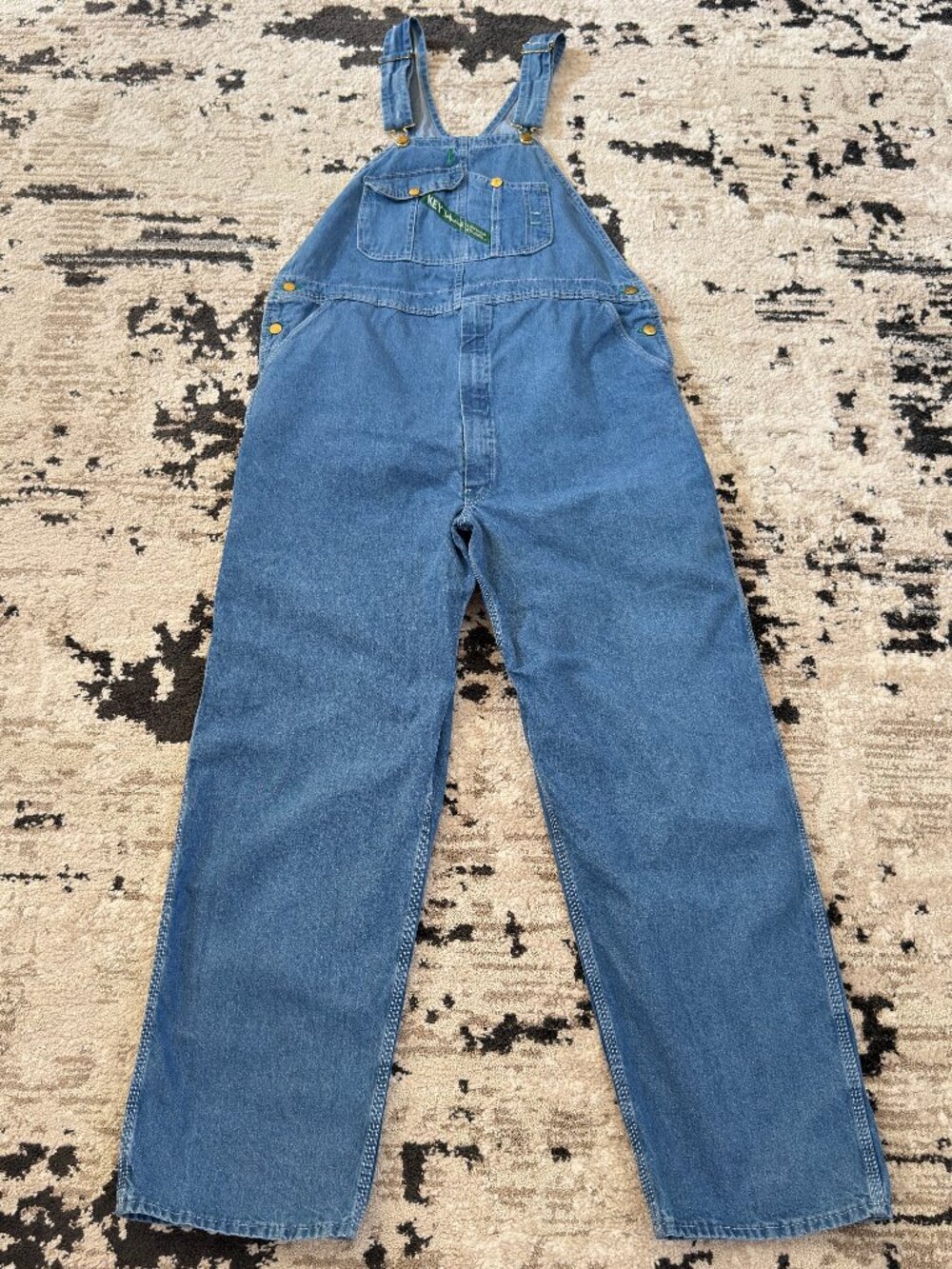 Key Imperial Bib Overalls Mens 44x32 Blue Workwear Pants Denim Carpenter Farmer